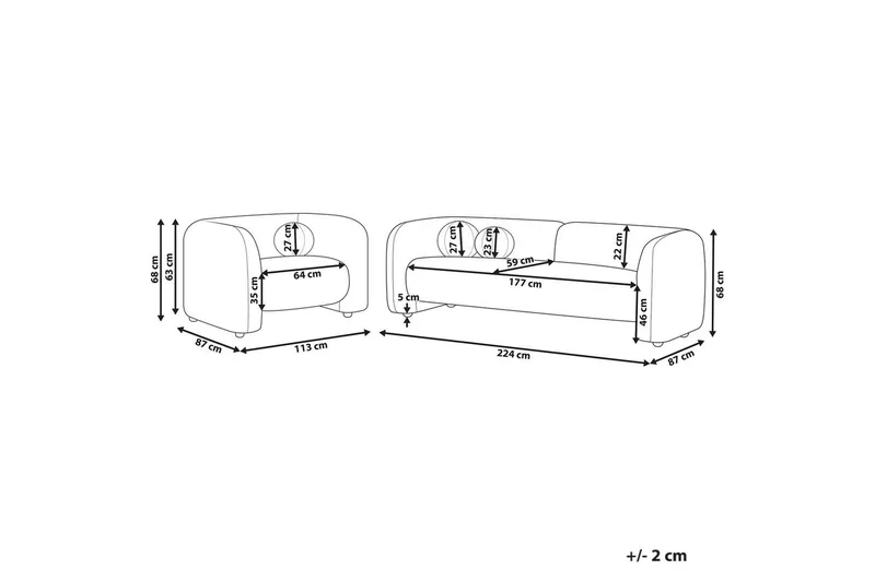 4-sits Soffgrupp Beliani Leiren Beige Beige - Møbler - Sofaer - Sofagrupper