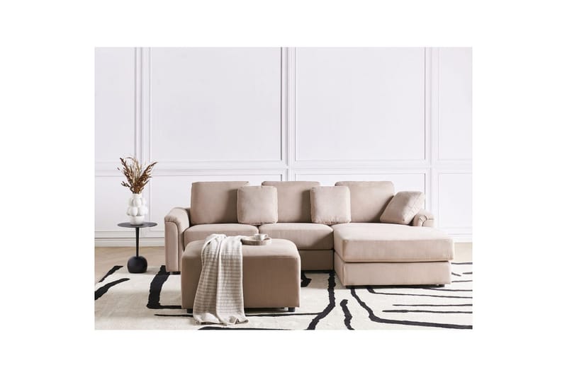 4-sitssoffa Beliani Kohlo Beige/svart, Högervänd NO_BRAND Taupe Right-faced - Beige - Møbler - Sofaer - Sofagrupper