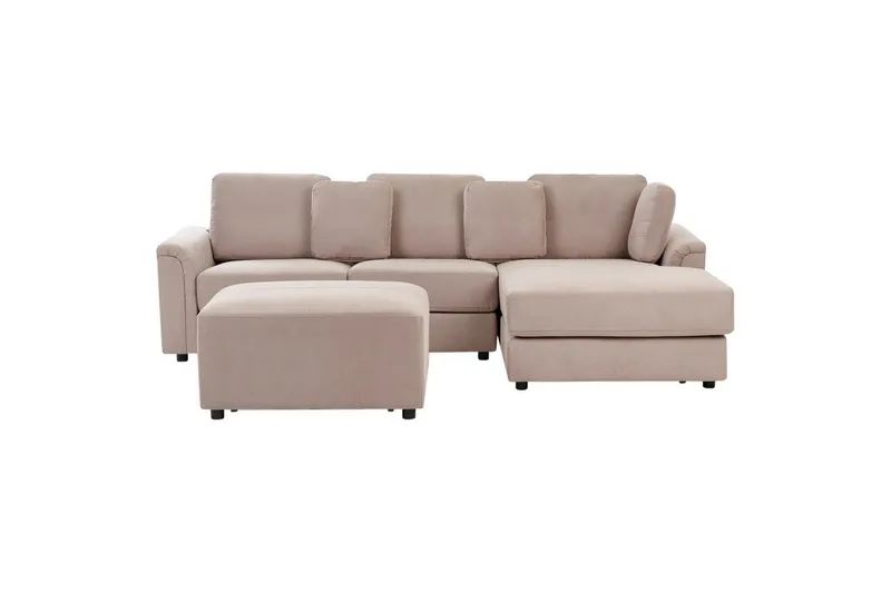 4-sitssoffa Beliani Kohlo Beige/svart, Högervänd NO_BRAND Taupe Right-faced, Beige