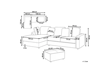 4-sitssoffa Beliani Kohlo Beige/svart, Högervänd Taupe||Black Left-faced - Møbler - Sofaer - Sofagrupper