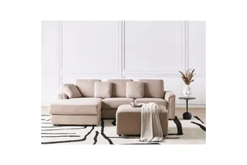 4-sitssoffa Beliani Kohlo Beige/svart, Högervänd Taupe||Black Left-faced - Møbler - Sofaer - Sofagrupper