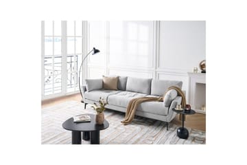 4-sitssoffa Beliani Nenola Beige, svart Grey||Black - Møbler - Sofaer - 4 personers sofa