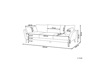 4-sitssoffa Beliani Nenola Beige, svart Grey||Black - Møbler - Sofaer - 4 personers sofa