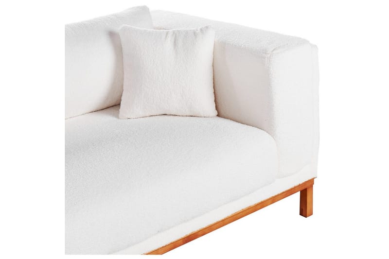 4-sitssoffa Beliani Veng Beige, ljust trä White||Light colored wood - Møbler - Sofaer - 4 personers sofa