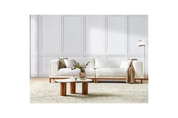 4-sitssoffa Beliani Veng Beige, ljust trä White||Light colored wood - Møbler - Sofaer - 4 personers sofa