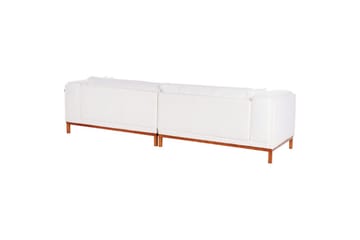 4-sitssoffa Beliani Veng Beige, ljust trä White||Light colored wood - Møbler - Sofaer - 4 personers sofa