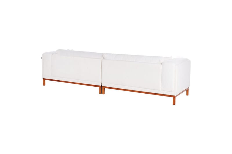 4-sitssoffa Beliani Veng Beige, ljust trä White||Light colored wood - Møbler - Sofaer - 4 personers sofa