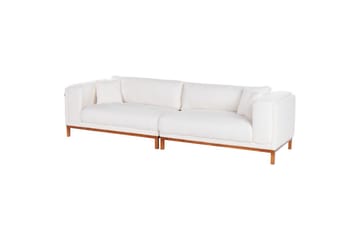 4-sitssoffa Beliani Veng Beige, ljust trä White||Light colored wood - Møbler - Sofaer - 4 personers sofa