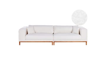 4-sitssoffa Beliani Veng Beige, ljust trä White||Light colored wood - Møbler - Sofaer - 4 personers sofa