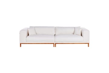 4-sitssoffa Beliani Veng Beige, ljust trä White||Light colored wood - Møbler - Sofaer - 4 personers sofa