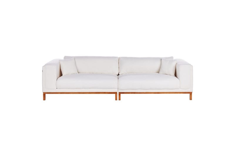 4-sitssoffa Beliani Veng Beige, ljust trä White||Light colored wood - Møbler - Sofaer - 4 personers sofa