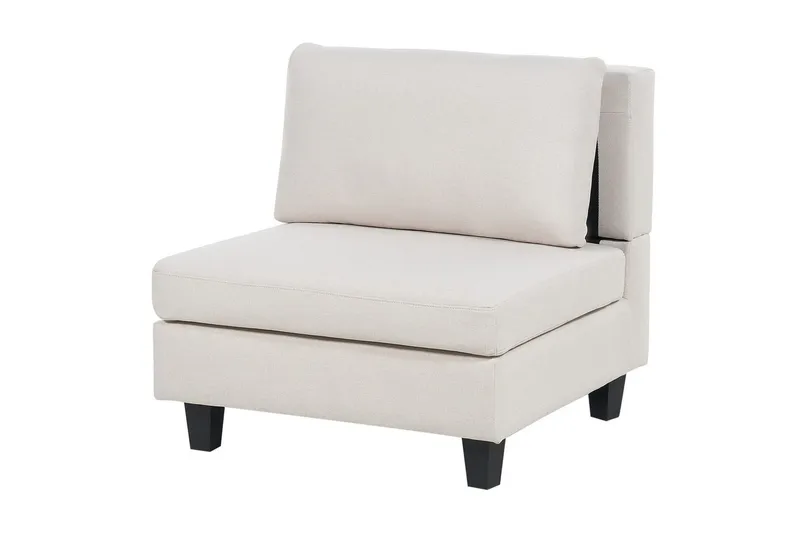 5-sits Hörnsoffa Beliani Unstad Beige/svart, Högervänd, Polyester Beige, Black - Møbler - Sofaer - Modulsofaer - Komplet modulsofa