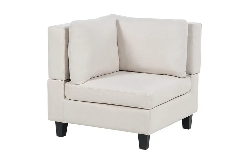 5-sits Hörnsoffa Beliani Unstad Beige/svart, Högervänd, Polyester Beige, Black - Møbler - Sofaer - Modulsofaer - Komplet modulsofa