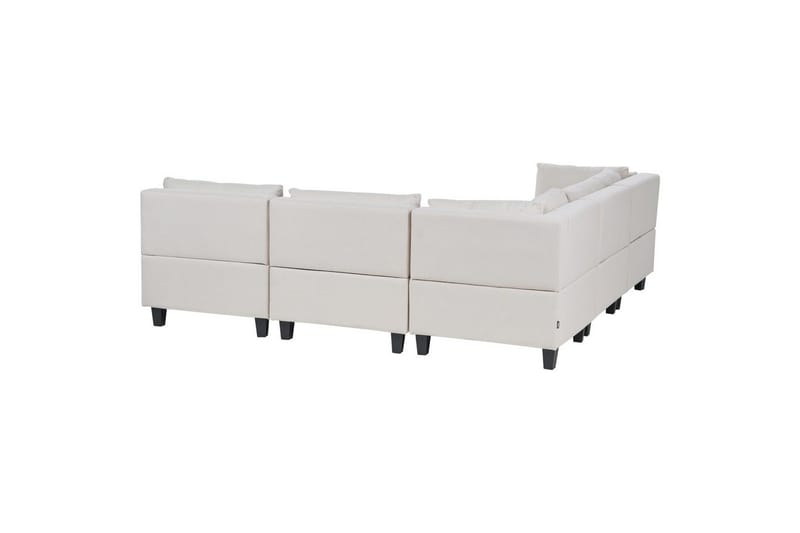 5-sits Hörnsoffa med fotpall Beliani Unstad Beige/svart, Högervänd, Polyester Beige, Black - Møbler - Sofaer - Modulsofaer - Komplet modulsofa