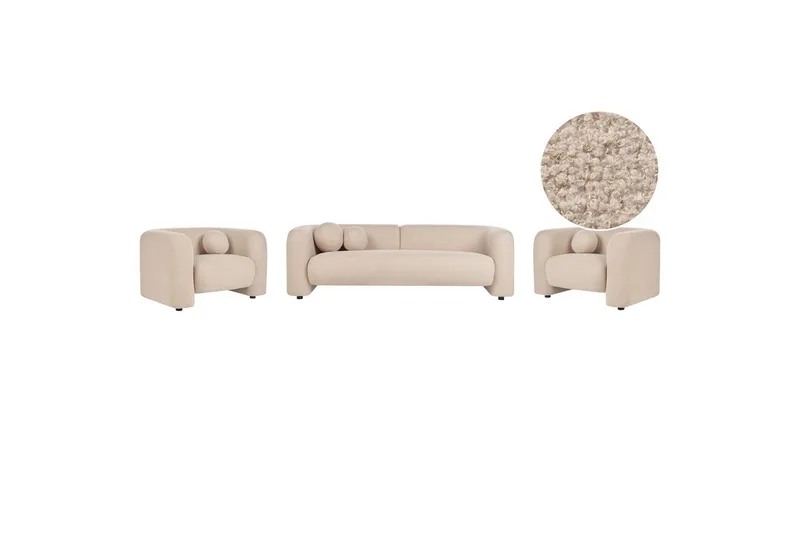 5-sits Soffgrupp Beliani Leiren Beige Beige