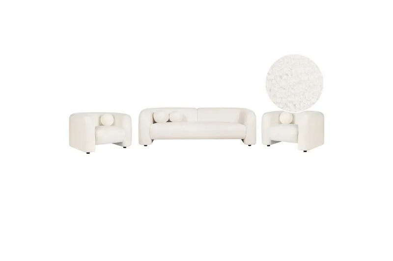 5-sits Soffgrupp Beliani Leiren Beige White, undefined