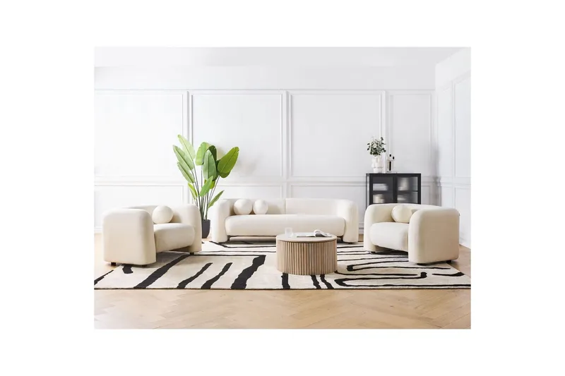 5-sits Soffgrupp Beliani Leiren Beige White - Møbler - Sofaer - Sofagrupper
