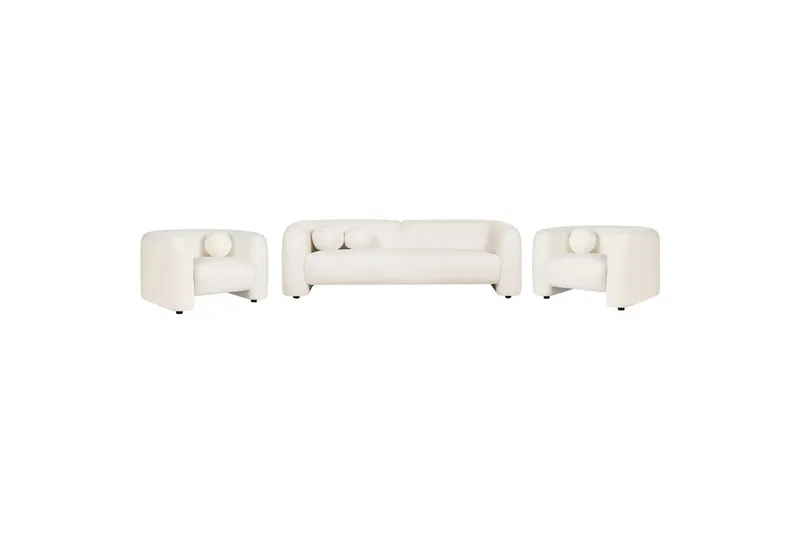 5-sits Soffgrupp Beliani Leiren Beige White - Møbler - Sofaer - Sofagrupper