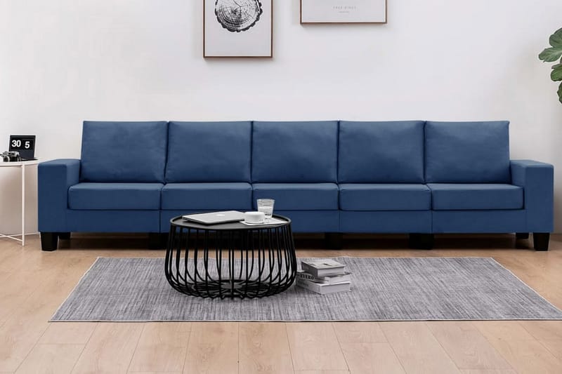 5-personers sofa stof blå - Blå - Møbler - Sofaer