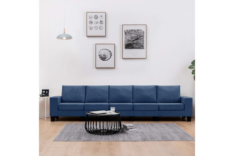 5-personers sofa stof blå - Blå - Møbler - Sofaer