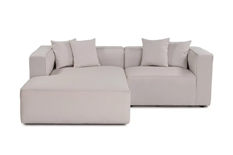 Abbas 4-personers Sofa med Chaiselong, Ecru