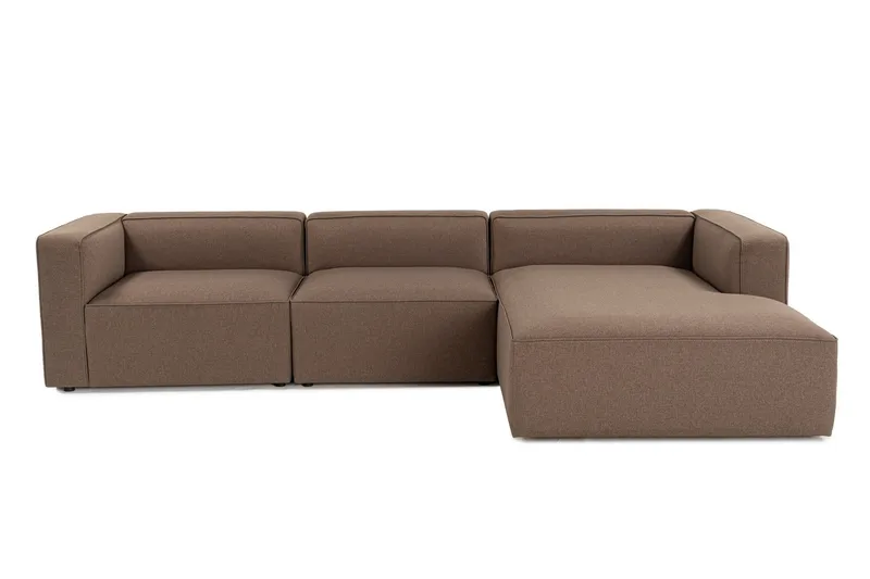 Abbas 4-personers Sofa med Chaiselong, Brun