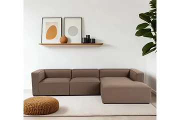 Abbas 4-personers Sofa med Chaiselong - Brun - Møbler - Sofaer - Sofa med chaiselong