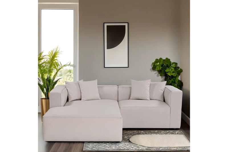 Abbas 4-personers Sofa med Chaiselong - Ecru - Møbler - Sofaer - Sofa med chaiselong