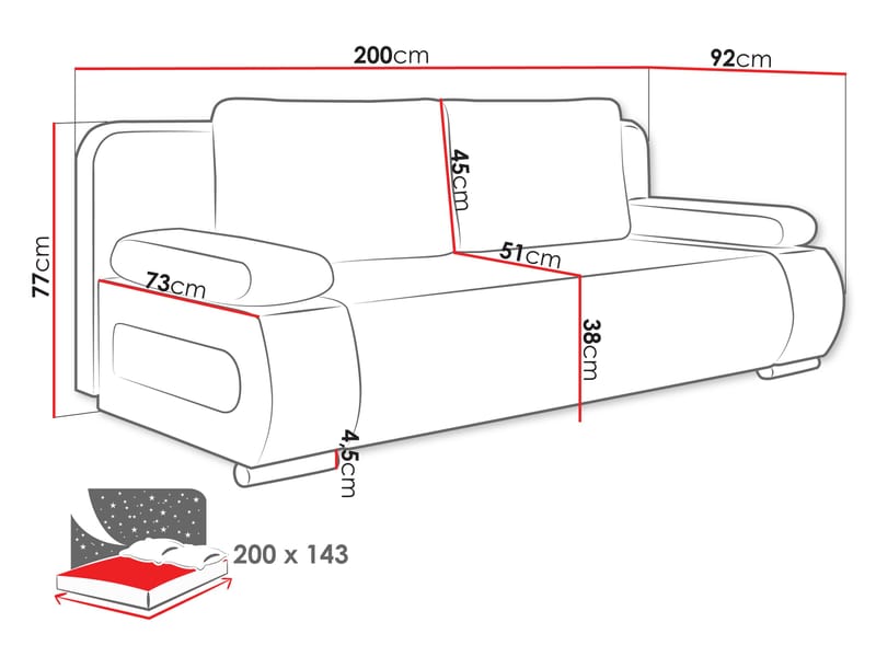 Adelma 2-personers Sofa - Møbler - Sofaer - Sovesofaer