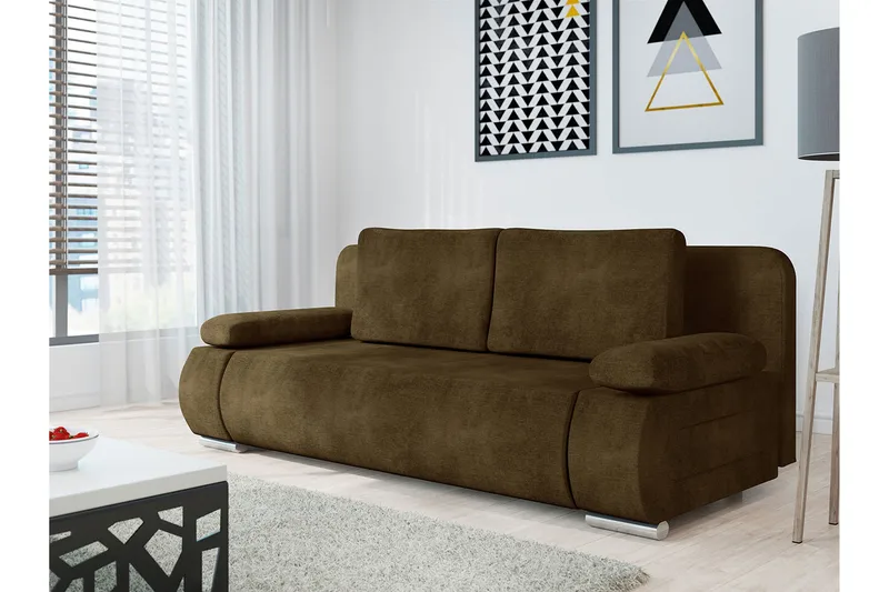Adelma Sofa 3-personers - Brun - Møbler - Sofaer - Velour sofaer