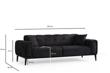 Adelphe 4-personers Sovesofa - Sort - Møbler - Sofaer - Sovesofaer