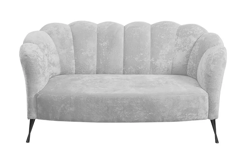 Adrial 2-Pers. Sofa, Velour/Hvid/Sort Krom