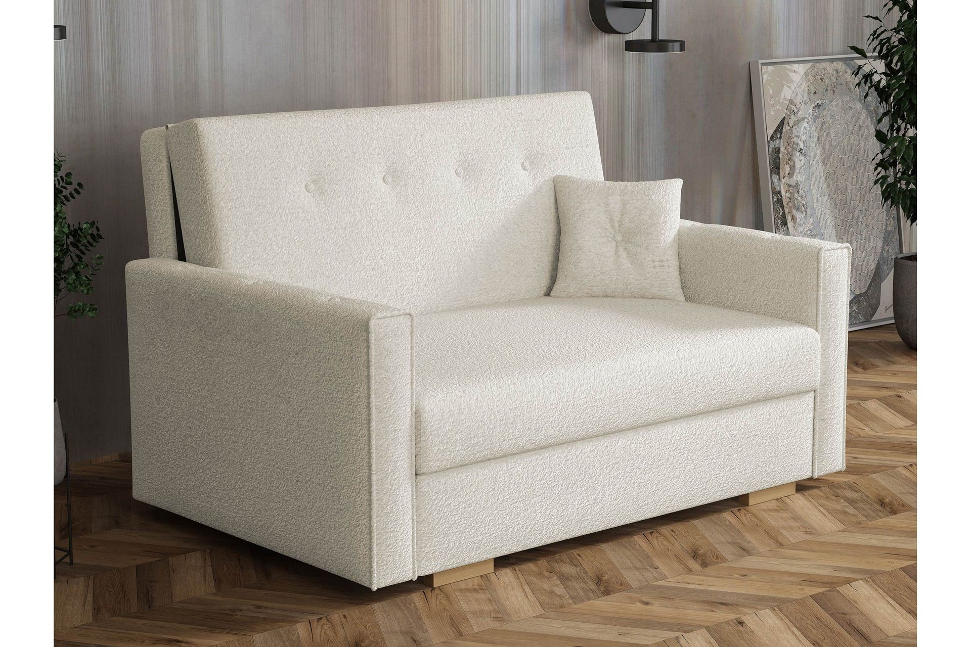 Ajiz Sovesofa 2-personers i Bouclé Beige - Møbler | Trademax