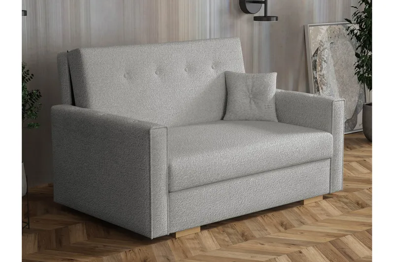 Ajiz Sovesofa 2-personers i Bouclé - Grå - Møbler - Sofaer - Sovesofaer