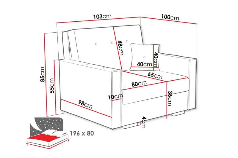 Ajiz Sovesofa 2-personers i Bouclé - Grå - Møbler - Sofaer - Sovesofaer