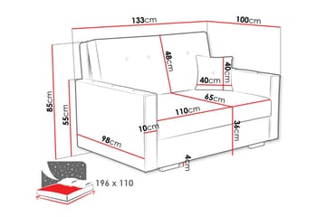 Ajiz Sovesofa 2-personers i Bouclé - Grøn - Møbler - Sofaer - Sovesofaer