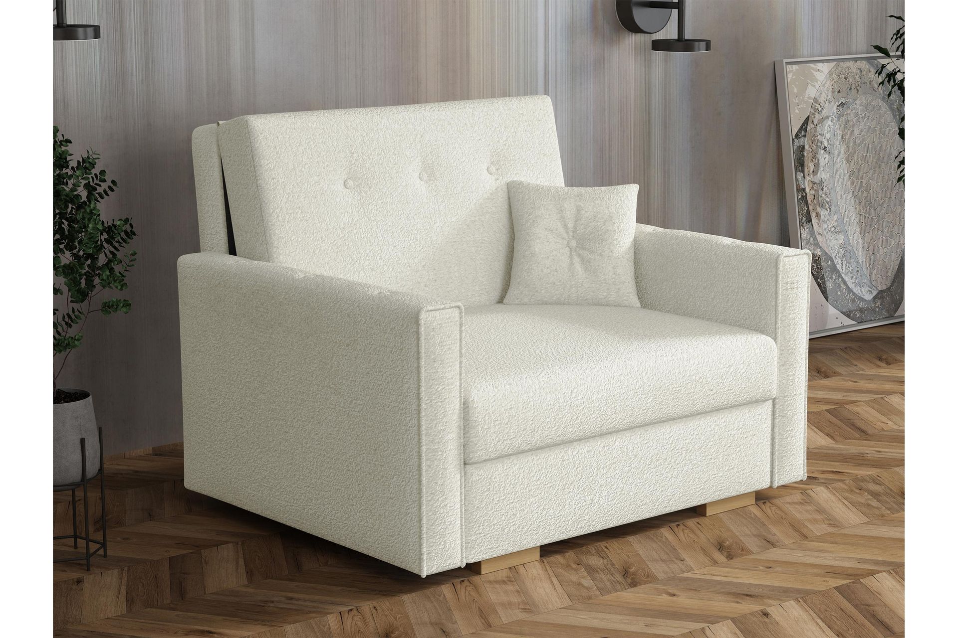 Ajiz Sovesofa 2-personers i Bouclé - Hvid - Møbler - Sofaer - Sovesofaer