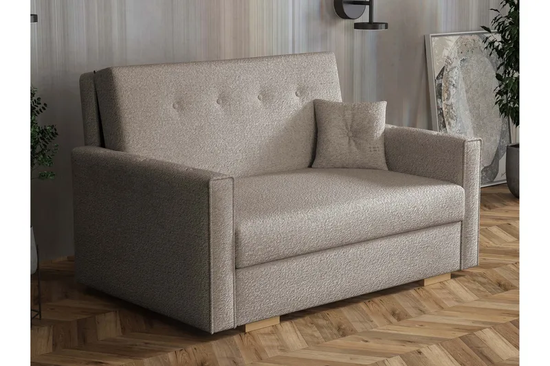 Ajiz Sovesofa 2-personers i Bouclé - Grå - Møbler - Sofaer - Sovesofaer