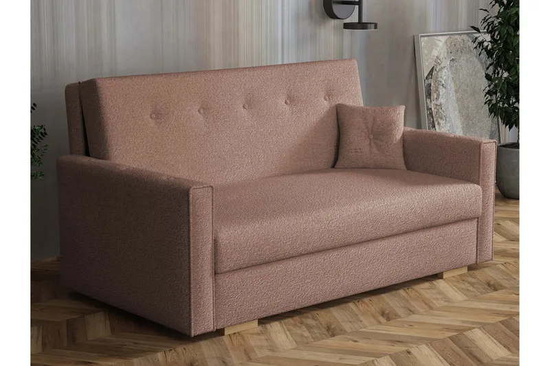 Ajiz Sovesofa 3-personers i Bouclé - Rosa - Møbler - Sofaer - Sovesofaer
