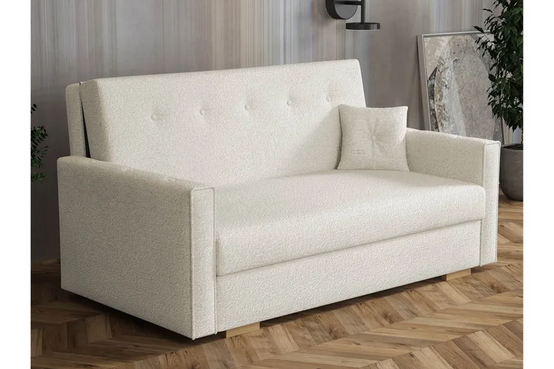 Ajiz Sovesofa 3-personers i Bouclé - Beige - Møbler - Sofaer - Sovesofaer