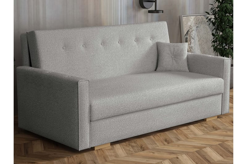 Ajiz Sovesofa 3-personers i Bouclé - Grå - Møbler - Sofaer - Sovesofaer
