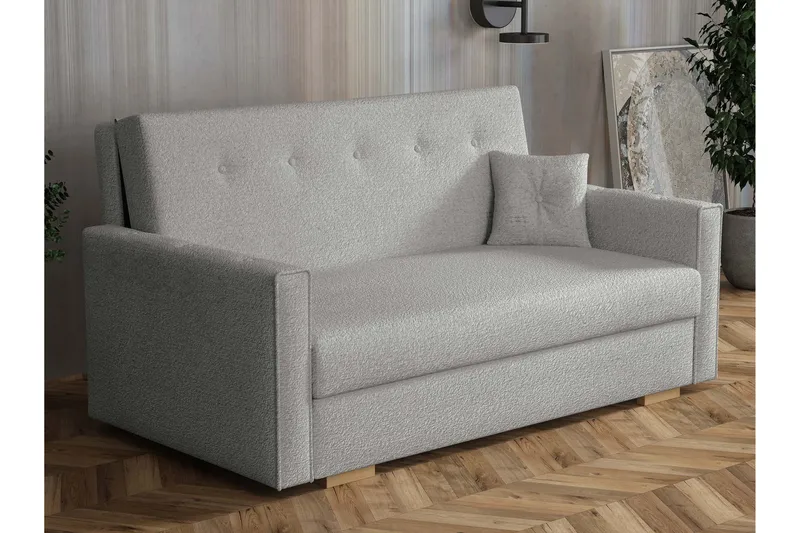 Ajiz Sovesofa 3-personers i Bouclé - Grå - Møbler - Sofaer - Sovesofaer