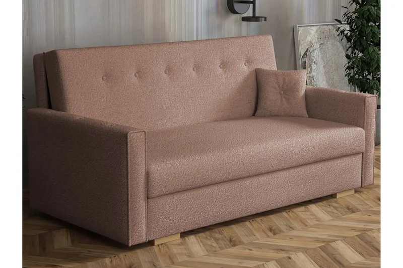 Ajiz Sovesofa 3-personers i Bouclé - Rosa - Møbler - Sofaer - Sovesofaer
