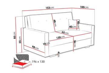 Ajiz Sovesofa 3-personers i Bouclé - Grøn - Møbler - Sofaer - Sovesofaer
