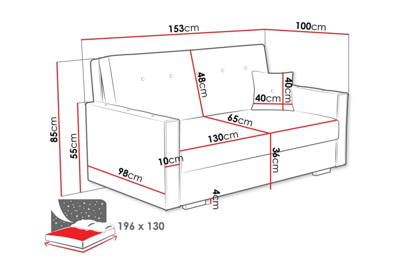 Ajiz Sovesofa 3-personers i Bouclé - Grå - Møbler - Sofaer - Sovesofaer