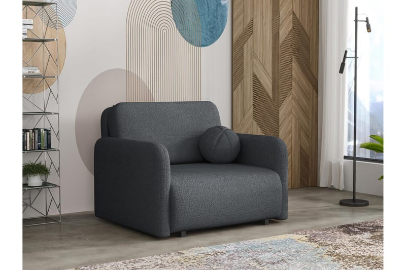 Ajmeri 2-personers Sovesofa 80x196 cm med Opbevaring i Bouclé, Grå