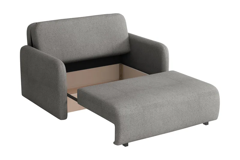 Ajmeri 2-personers Rektangulær Sovesofa med Opbevaring i Stof - Grå - Møbler - Sofaer - Sovesofaer