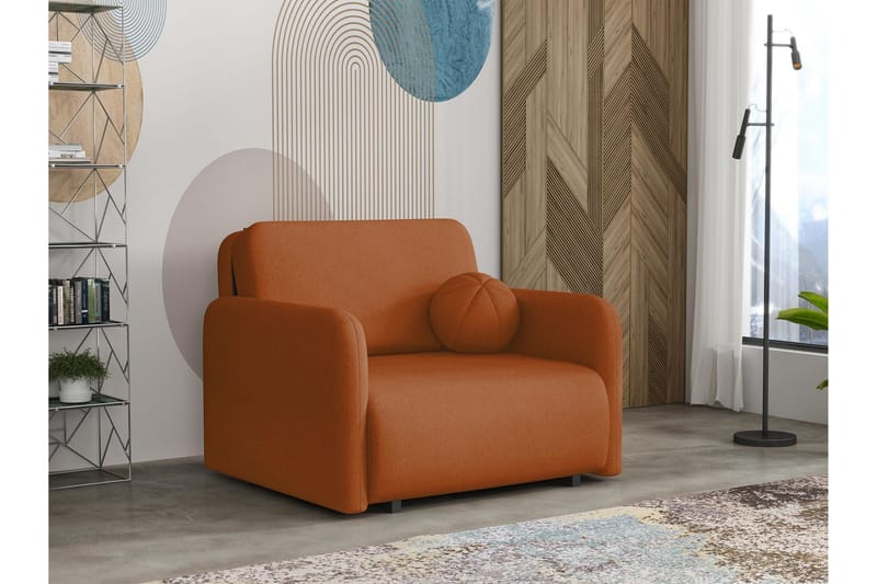 Ajmeri 2-personers Sovesofa 80x196 cm med Opbevaring i Stof, Orange