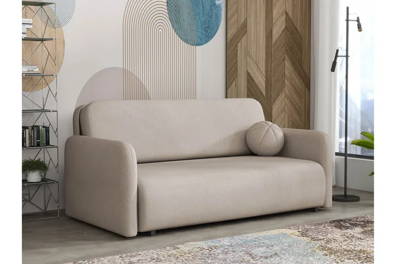 Ajmeri 3-personers Sovesofa 150x196 cm med Opbevaring i Stof, Beige