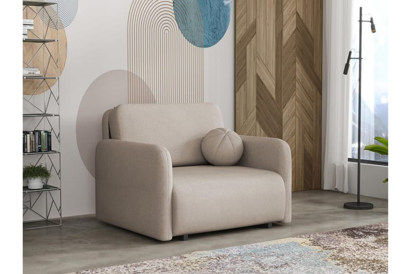 Ajmeri Sovesofa 2-personers i Plys - Beige - Møbler - Sofaer - Sovesofaer